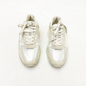 Alexander Wang White Stadium Sneakers Suede Leather Mix Size 38.5 / 7.5 US